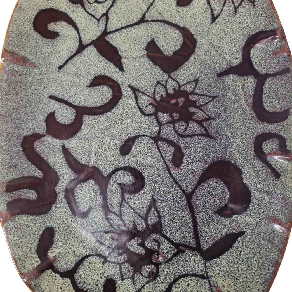 Ambiance Collections Savoy Oval Platter Reactive Glaze Stoneware 16.5x11.5